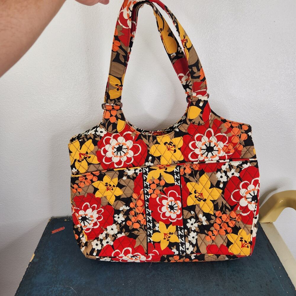 Vera Bradley Laptop Carryall Bittersweeat Floral Pattern Retired Houndstooth